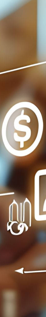 Image of hands typing with ecommerce symbols overlayed